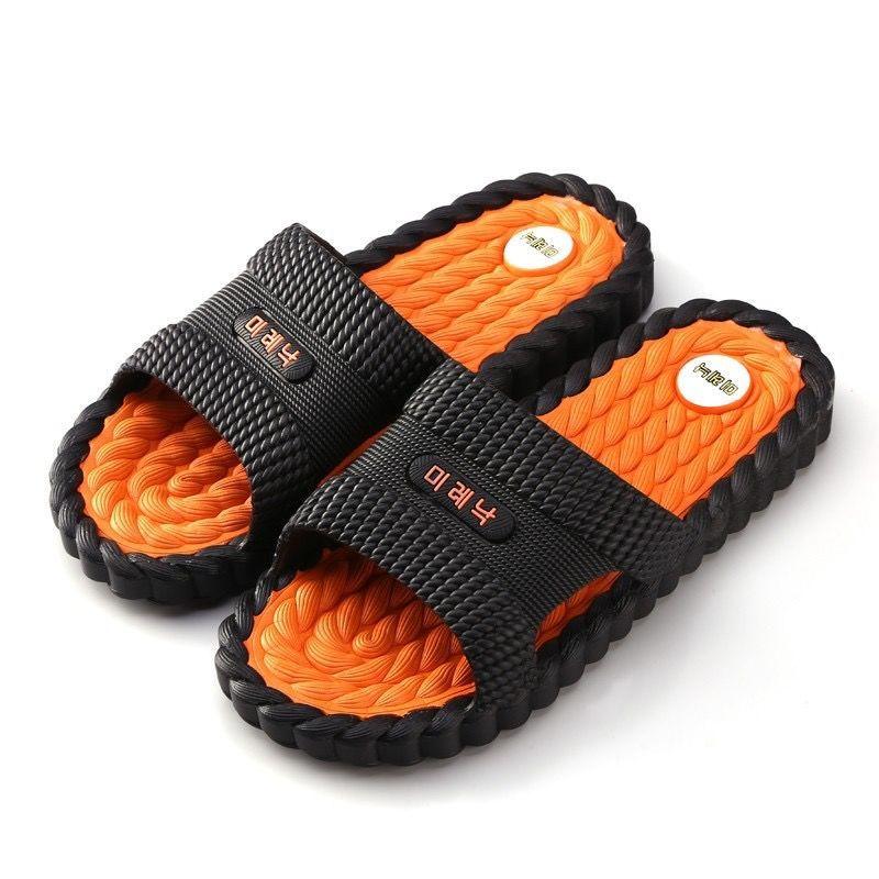 Korean Style Clearance Men's Slippers Summer Home Indoor Massage Leisure Sandals and Slippers Deodorant Non-slip Men's Outer Wear Tide Shoes