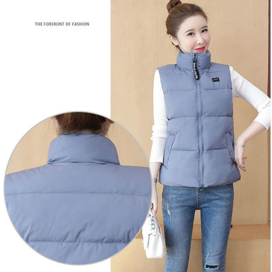 Autumn and Winter Down Coat Vest Women's Outer Wear Short Wild Waistcoat Waistcoat Lightweight Cotton Coat Jacket Tide