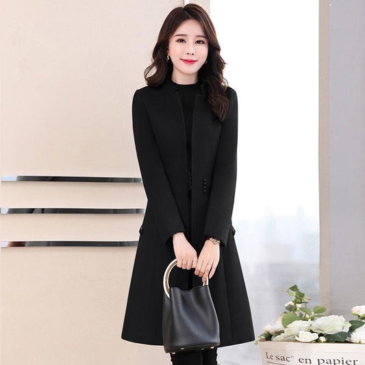 Plus Size Office Trench Coat Women Elegant Overcoat Long Spring Coat Women Casaco