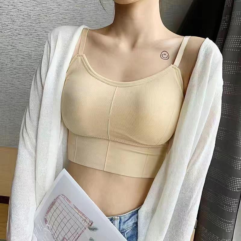 Women's Sports Vest Yoga Underwear Tube Top Girl's Beauty Back Underwear Chest Pad Chest Wrap Gather Bra Yoga Vest