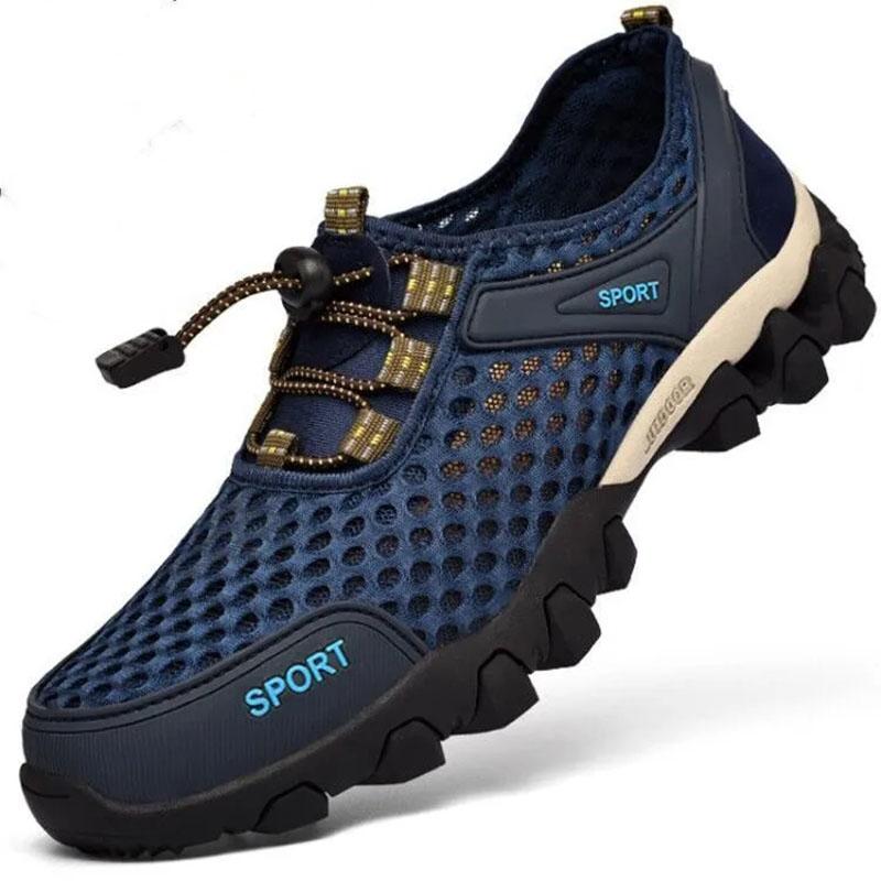 Men's Summer Mesh Shoes Breathable Wading Shoes Outdoor Sports Leisure Running Sneakers Mesh Hiking Shoes