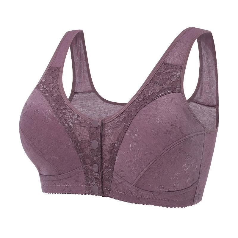 Underwear Front Buckle No Steel Ring Bra Vest Thin Large Size Bra Front Buckle Nursing Underwear Fabric Is Soft Light and Breathable