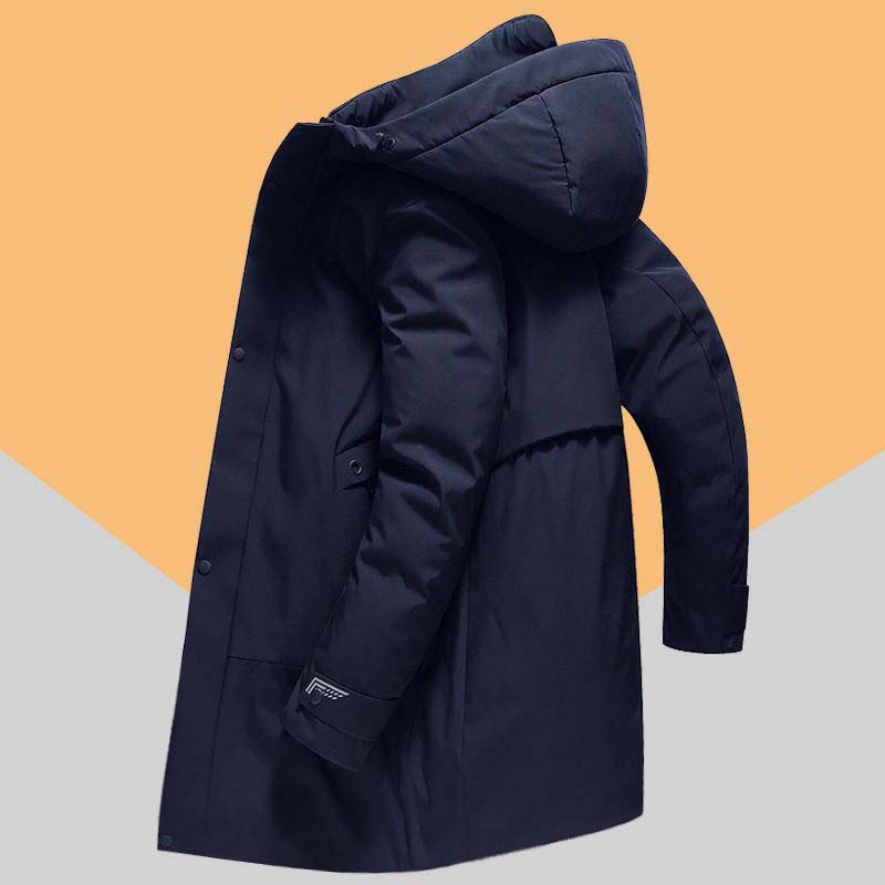 Winter Mid-length Men's Cotton-padded Clothing, Men's Cotton-padded Clothing, Cold-proof Thickening and Warm Down Jacket