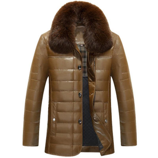 Men's clothes Winter Medium and long section fur clothing Large size Outdoor Leisure Down jacket