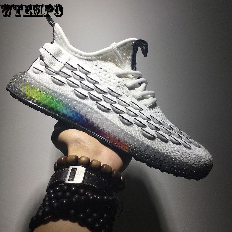 Summer Breathable Running Shoes Casual Sports Shoes Male Flying Woven Mesh Shoes