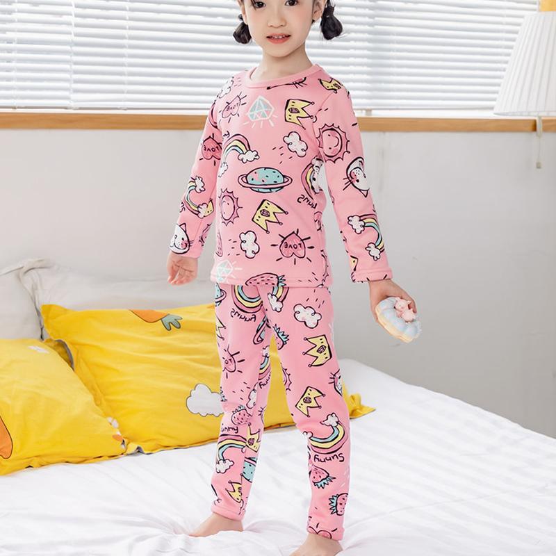 Children's Thermal Underwear Suit Baby Fleece Autumn Clothes Long Pants Boys Thermal Clothes Girls Pajamas Baby Clothes Winter