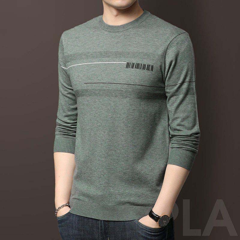 Men's Wool Sweater Spring Autumn 2021 Thin Round Neck Men's Sweater Pullover