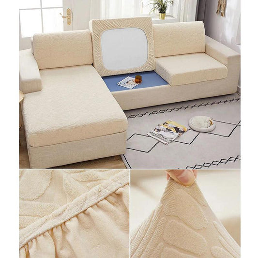 Large Size Four Seasons Universal Elastic Universal All-Inclusive Leaf Print Sofa Cushion Cover Sofa Cover