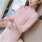 Autumn and Winter Plush Warm Dress Korean Loose Large Size Lace Mesh Pure Color Bottoming Skirt