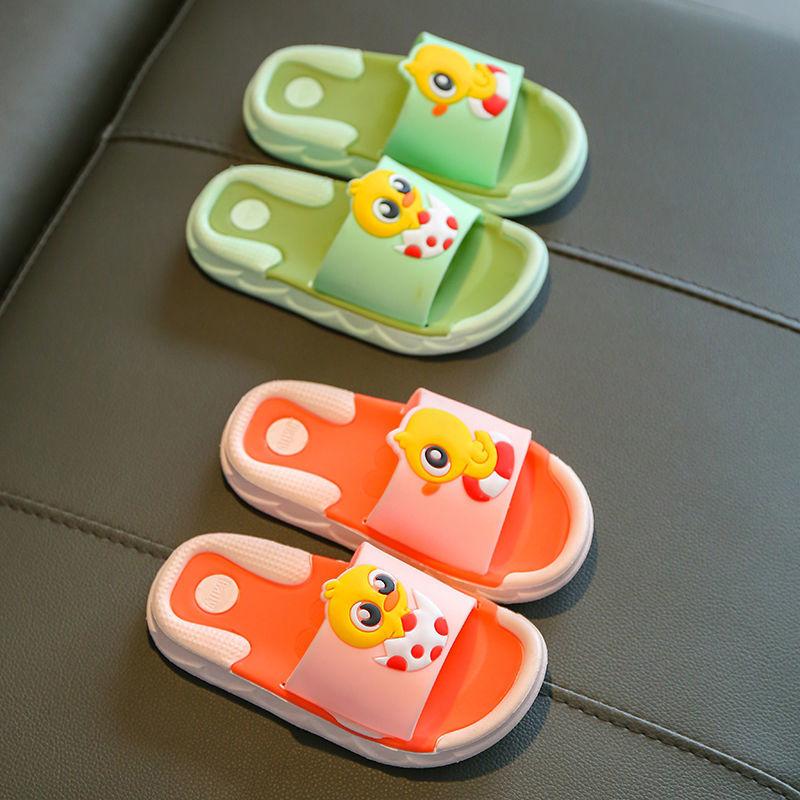 Children's Sandals Slippers Summer Boys  Girls Non-slip Soft Bottom Kids Bathroom Bath Slippers Cartoon Household Duckling Children Baby Slippers