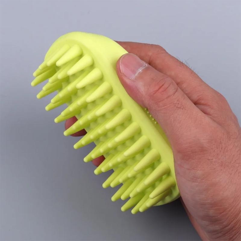 Dog Bathing Brush Large Pet Brush Cat Long Hair Silicone Massage Brush Shower Gel Brush Float Hair Cleaner Removal Pet Grooming Comb Pet Supplies