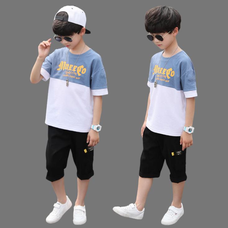 2PCS Children Clothing Set Spring Summer Girls Suits Printing Short Sleeve Tops + Pants Clothing Set