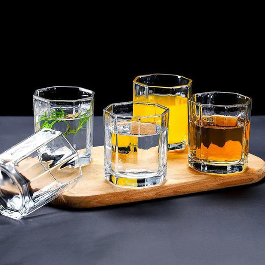 Glass Cup Set Lead-free Drinking Glass 6 Beer Glasses Milk Drinking Glass Heat-resistant Belts Living Room Tea Cups for Household Use