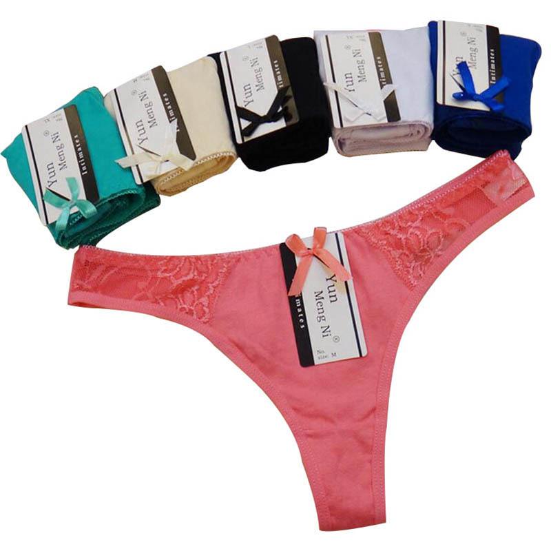 6 Pcs/Lot Women Underwear Panties G-String Female Sexy Thongs Intimates Ultrathin Lingerie