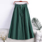 Autumn and Winter Solid Color High Waist Women's Skirt Literary Temperament Button Pocket A-line Skirt Mid-length Women's Skirt