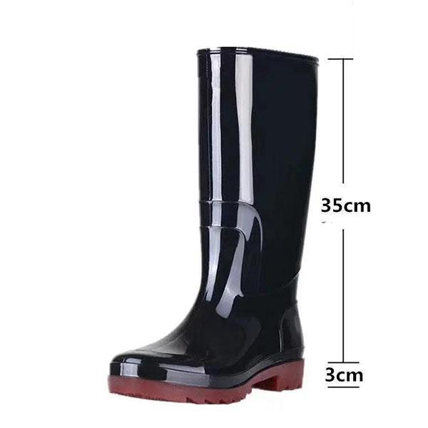 Wear-resisting Anti Slip Men's Rain Boots Black High-top Water Boots Rubber Bottom Kitchen Car Washing Work Boots