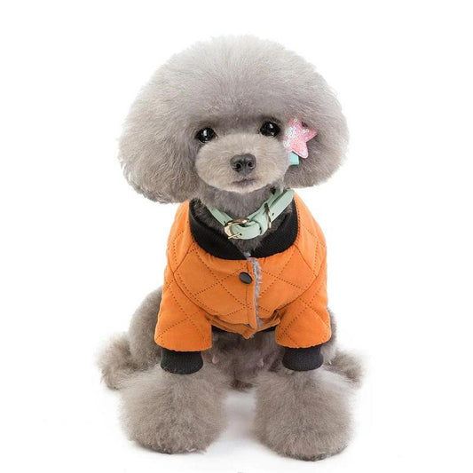 Dog Cat's Winter Clothes Teddy Bichon Small Dog Puppies Coat Pet Autumn and Winter Warm Jacket Outfits Cotton Bear 2 Legs Sleeves Cute Pet Clothing