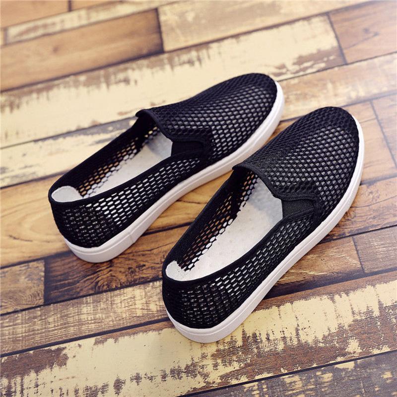 Summer Mesh Breathable White Shoes Female One-foot Flat-soled Student Net Shoes Sports and Leisure Korean Sneakers Old Beijing Women's Shoes