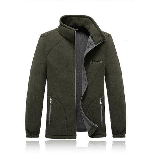 Middle-aged Men's Plus Size Jacket Autumn and Winter Thickened Fleece Jacket Dad Wear Fleece Sports Casual Jacket