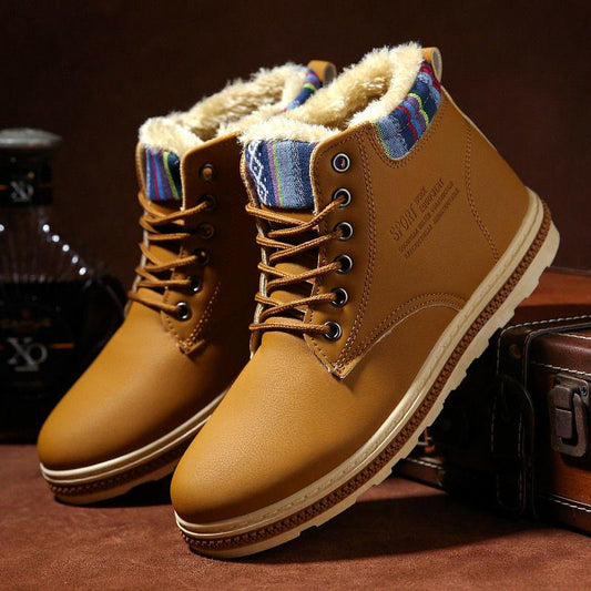 Snow Boots Men's Winter High Top Shoes Warm Cotton Shoes All-match Warm Cotton Boots Men's Booties