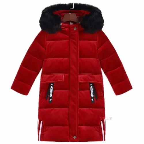 Girls' Windproof and Warm Winter Coat Thick Mid-length Down Padded Jacket