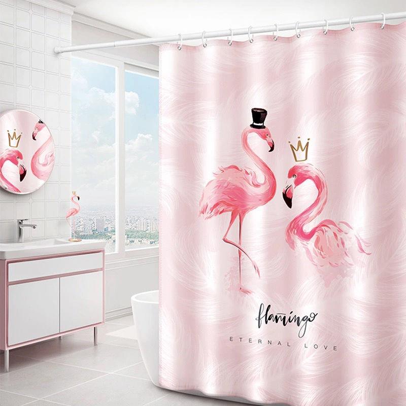 Bathroom Partition Curtain Waterproof and Mildew-proof Hook Curtain Shower Curtain