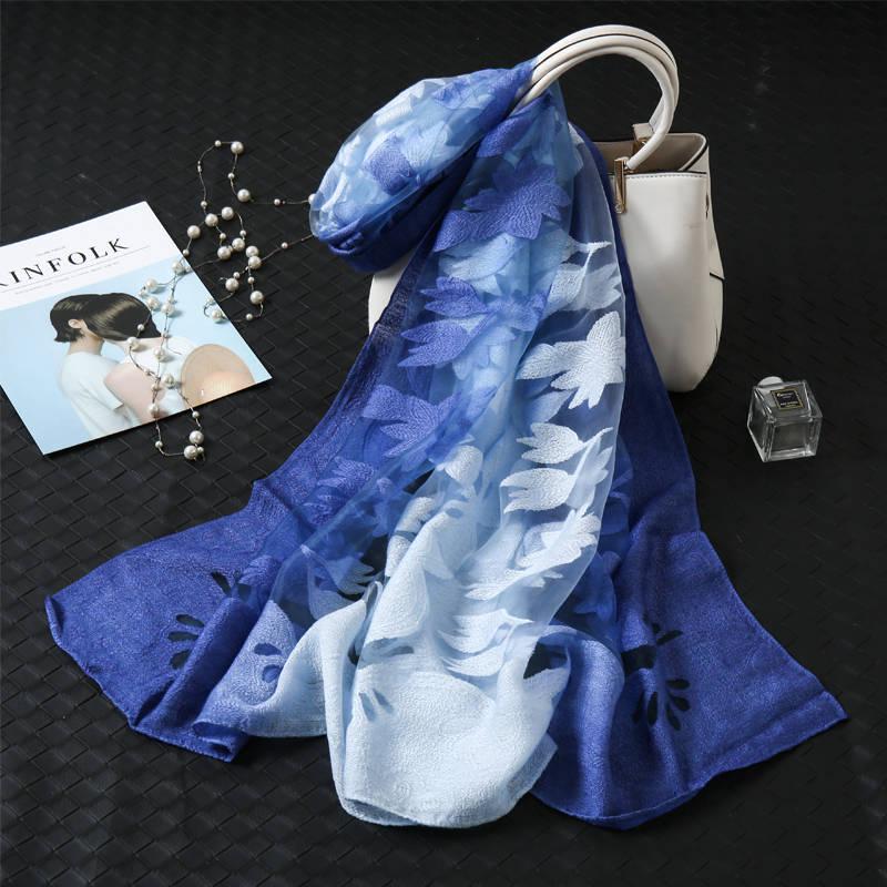 Women Scarf Pashmina Shawl Printed Cape Silk Chiffon Polyester Tippet Muffler