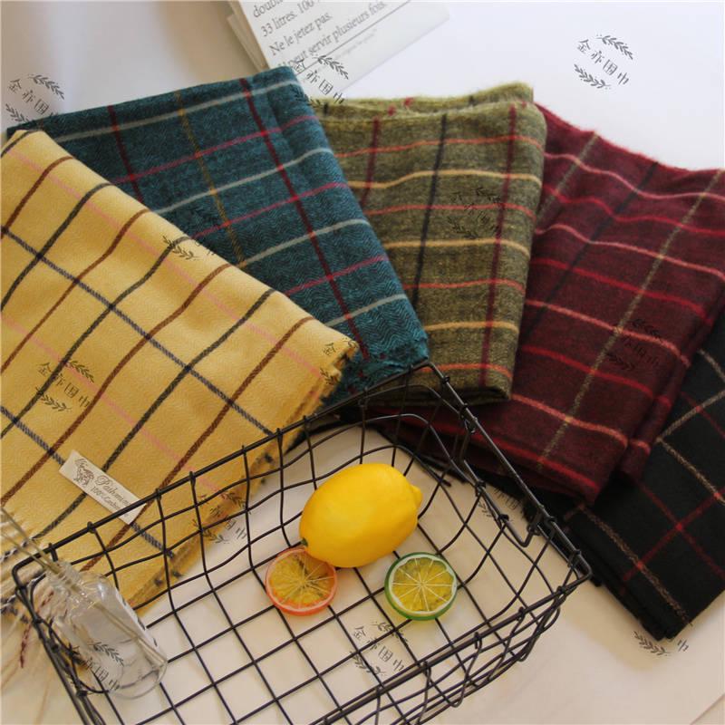 Winter Women Scarf Plaid Warm Cashmere Scarves Shawls Female Pashmina Scarf Lady Blanket Wraps