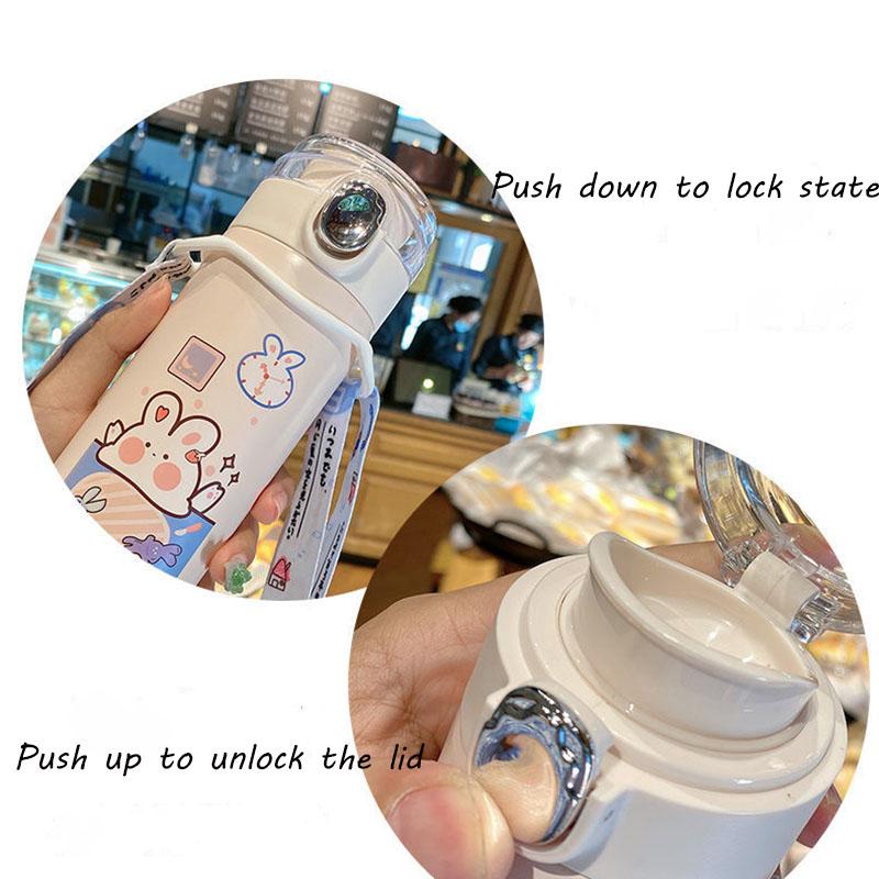 Water Cup Thermos Cup Vacuum Cup Female Student Cute Girl Heart Simple 304 Stainless Steel Cup Travel Cup Convenient To Carry Coffee Cup with Milk