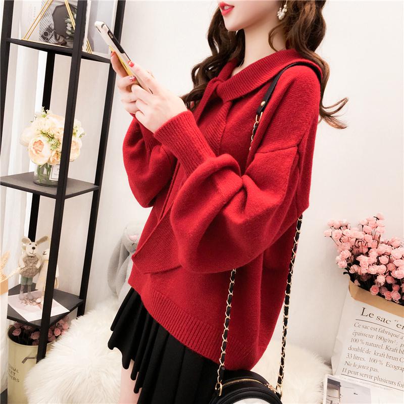 Autumn Winter New Style Turtleneck Loose Knit Sweater for Ladies Casual Solid-color Warm Coat for Ladies