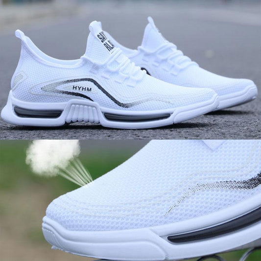 Men's Coconut Shoes Summer Casual Shoes Breathable Mesh Shoes Running Sports Shoes A Pedal Small White Shoes Flying Woven Shoes