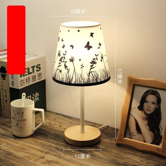 Bedroom Bedside Lamp Night Light Warm Bulb Wood Table Lamp Home Decoration Accessories Lights