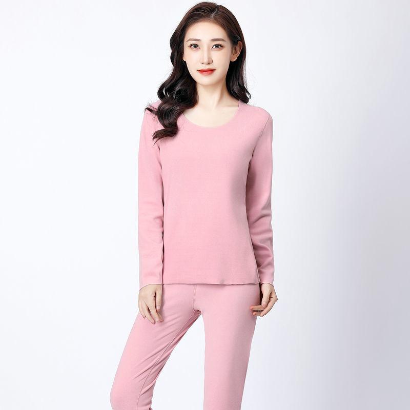 Winter Thermal Underwear Women Plus Velvet Thick Double-sided Velvet Self-heating Autumn Clothes Long Trousers Ladies Suit