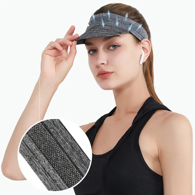 Summer Folding Visor Hat Unisex Sports Running Sun Hat Sunscreen Outdoor Marathon Quick-drying Hat Sweat-absorbing Empty Top Hat