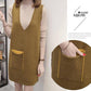 Winter Clothing WOMEN'S Knitted Vest Dress Over-the-Knee Sweater Long Skirts Fashion Dress