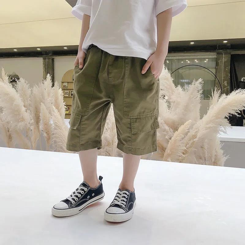 Boys' Summer Shorts Children's Shorts Outer Overalls Big Children's Five-point Pants Thin Pants