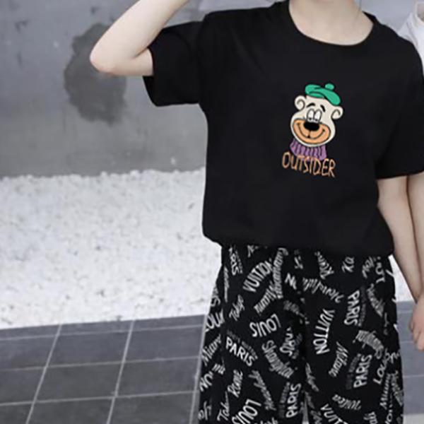 Summer Children's Short Sleeve T-Shirt Korean Style Small and Medium Sized Boys and Girls Fashion Set