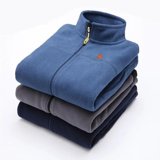 Fleece Jacket Trend Men's Jacket Autumn and Winter Thickening Polar Fleece Cardigan Stand-collar Jacket Jacket