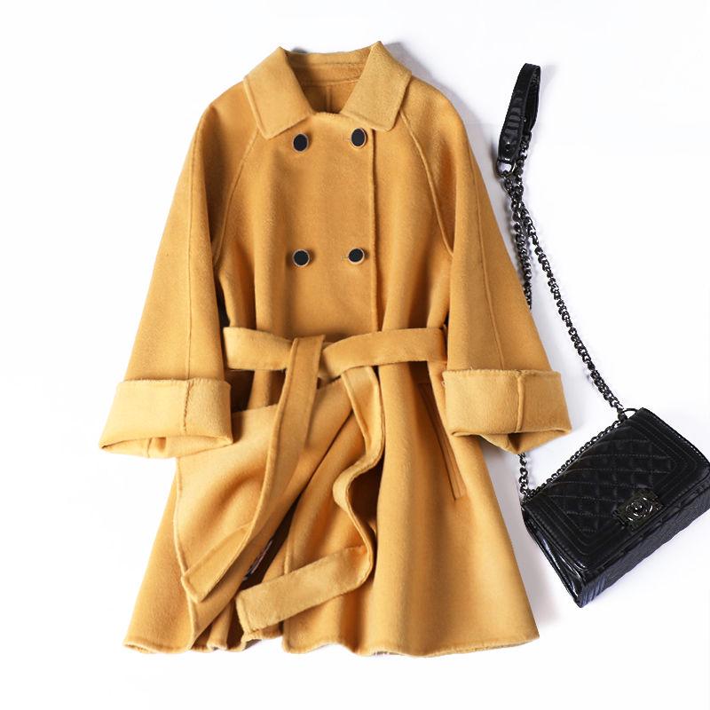 Warm Windbreaker Large size Woolen coat Autumn Winter Large Size Woman's Clothing Long Sleeve