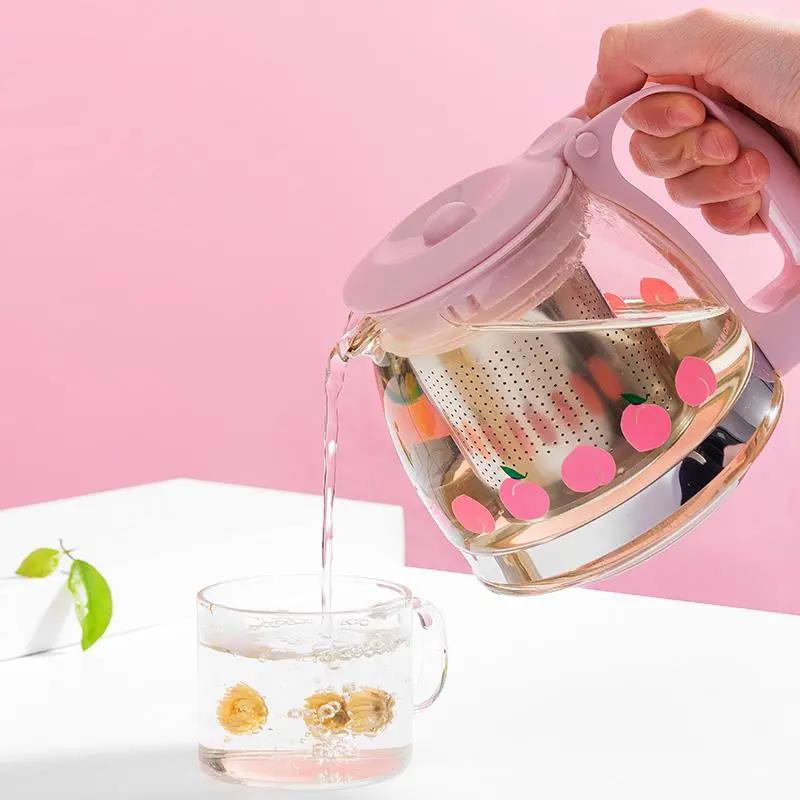 Teapot 700ML Glass Teapot Household Kettle Filter Fruit Teapot