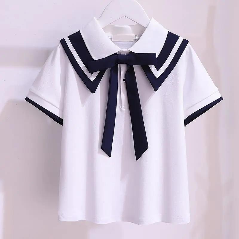 Girls' Uniform Set Summer Children's Clothing Children's School Uniforms Navy College Wind Pleated Skirt Two-piece