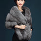 Autumn Winter Faux Fur Shawl Coat Women's Cheongsam Wedding Capes with  Slim Fit  Faux Fox Fur Warm Shawls and Wraps