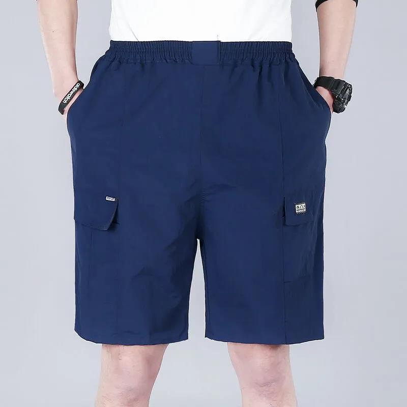 Men's Summer Thin Section Men's Middle-aged Shorts Loose Dad Outfit Five-point Pants Elastic Breathable Middle-aged and Elderly Beach Pants