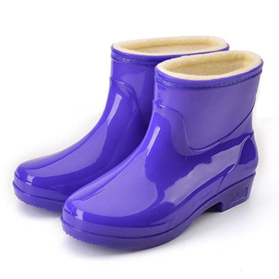 Women's Warm Rain Boots Waterproof Rain Shoes Female Large Size Non-slip Plus Velvet Working Shoes