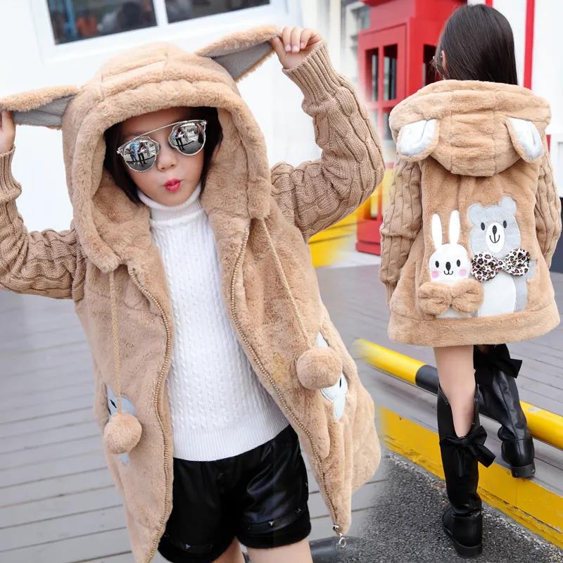 Girls Jacket 2019 Autumn Winter Jacket for Girls Fur Coat Kids Jacket Children Outerwear Coat