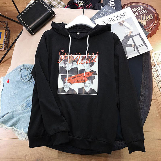 Long-sleeved warm hooded tops spring and autumn sweater cotton women's sweatshirt wild large size