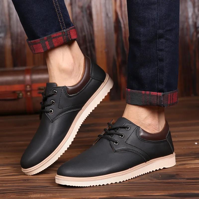 Men's Leather Shoes Casual Shoes Trend Sneakers All Match Non-slip Breathable Sneakers High Quality Sports Shoes