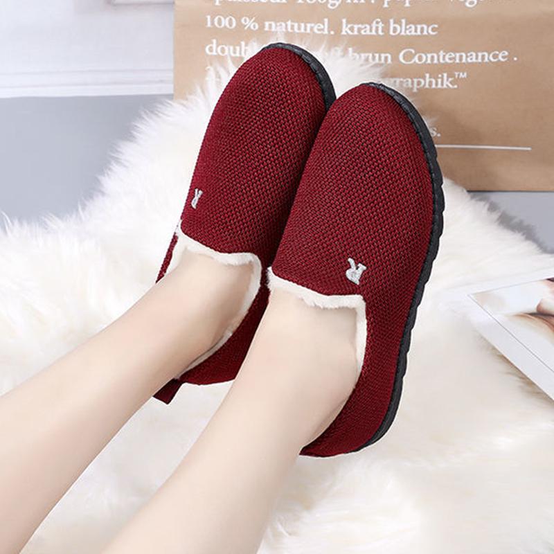 Women Cotton Shoes Home Plush Slipper Female Winter Warm Slippers Women Thick Bottom Waterproof Shoes Men Indoor Non-slip Footwear