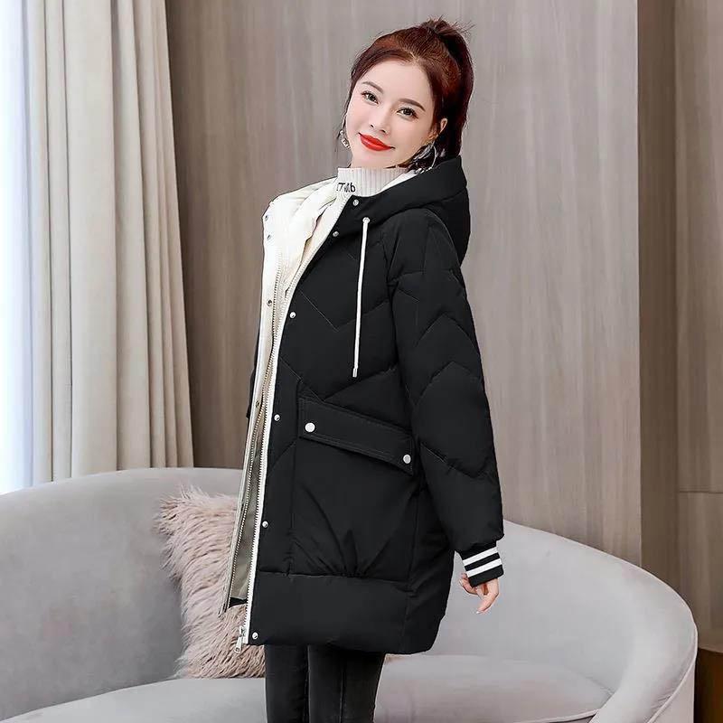 Down Padded Jacket Women's Mid-length Padded Coat Loose Large Size Padded Jacket Bread Suit Winter Coat Trend