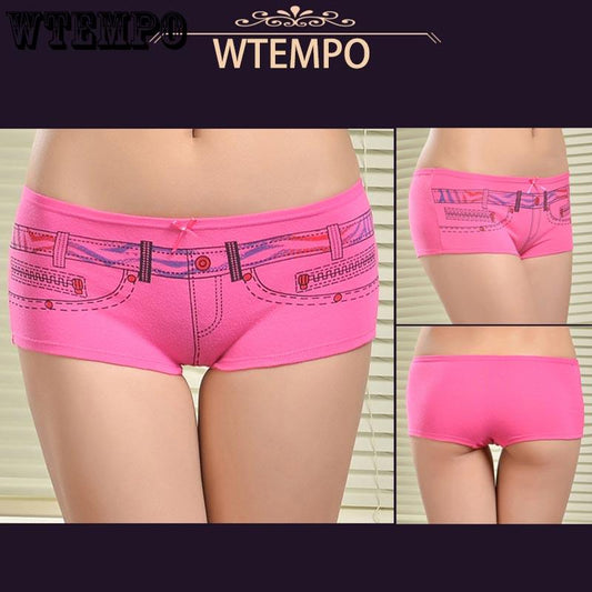 6 Pcs/Lot Underwear Cotton Women Panties Print Womens Shorts Boyshorts Seamless Lingerie